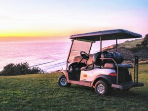 Golf Cart overlooking the beach