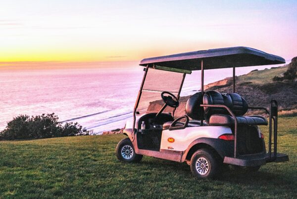Golf Cart overlooking the beach