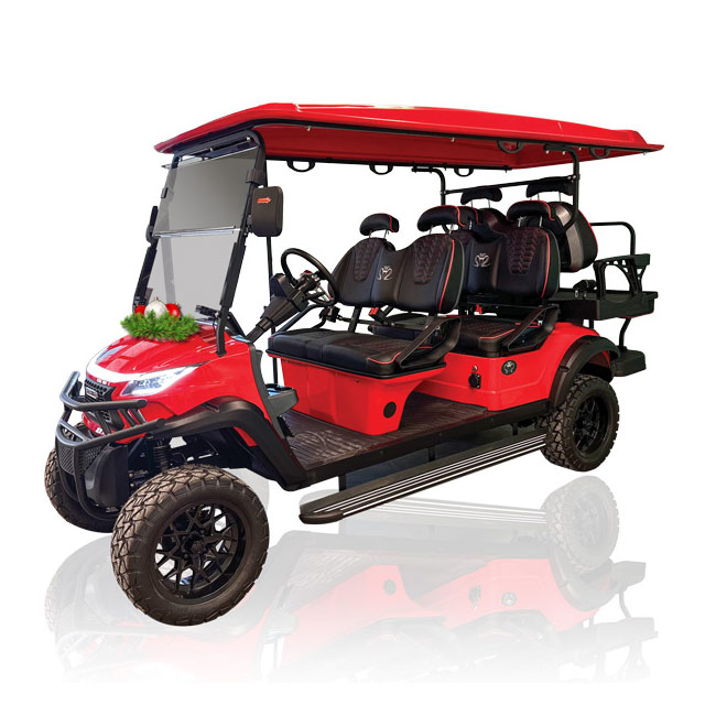 Venom Strike 6 Seat Fire Engine Red Golf Cart Holiday